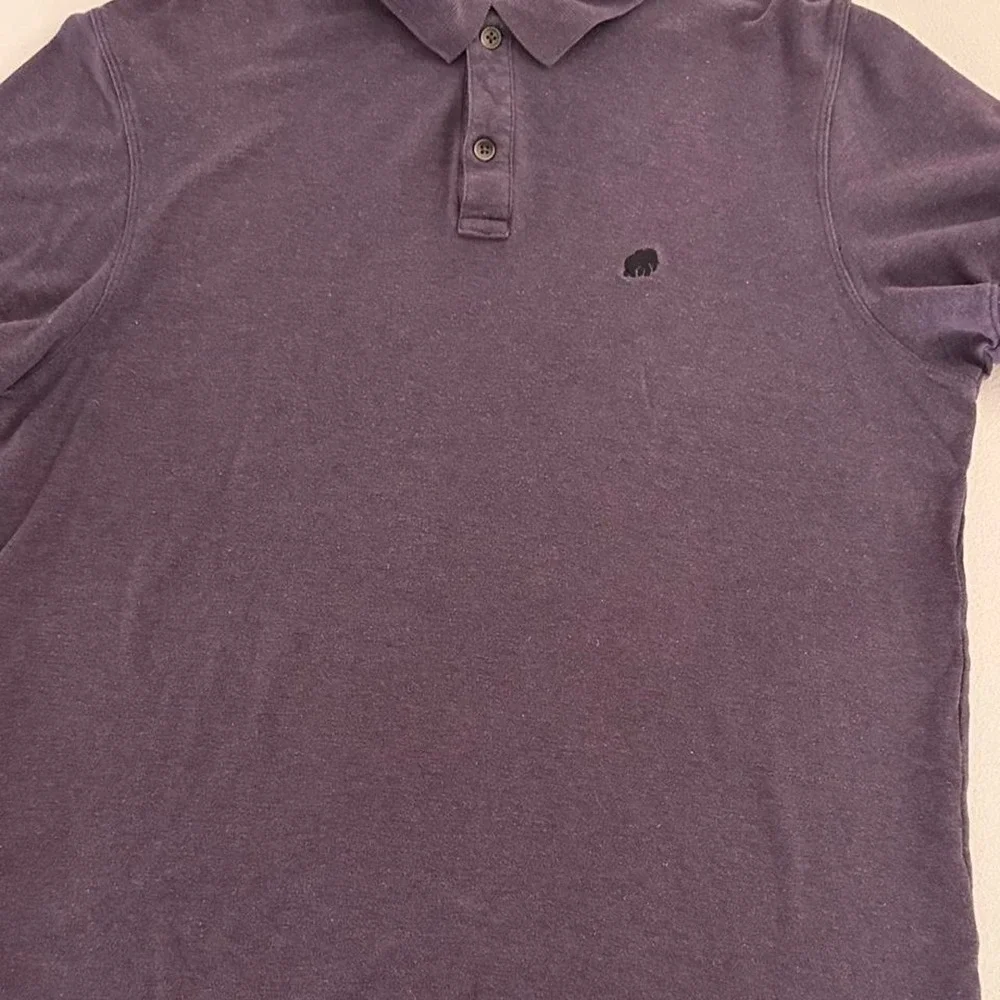 Banana Republic Men's Purple Solid Polo Shirt Short Sleeve Button Size XL